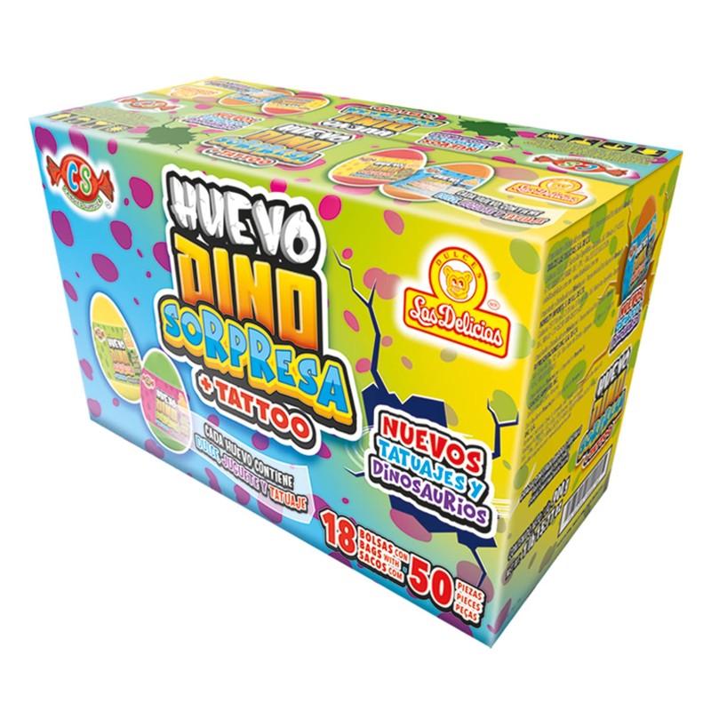 HUEVO DINO SORPRESA MAS TATTOO LAS DELICIAS