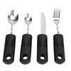 Parkinsons Patients Weighted Silverware, Black Handle Adaptive Utensil for Hand