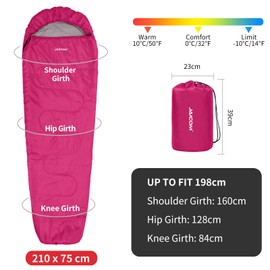 JAICOM Cold Weather Mummy Sleeping Bag 15°F Extreme 3-4 Season Sleeping Bag for Adults - 0 Degree Winter Sleeping Bag, Machine Washable for Hiking Backpacking & Outdoor Activities