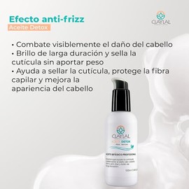 Claylal Professional | Aceite Antifrizz Metal Remover Detox | Aceite Capilar Anti-metales | Sellador de Puntas Abiertas, Más Brillo y Suavidad | Ideal