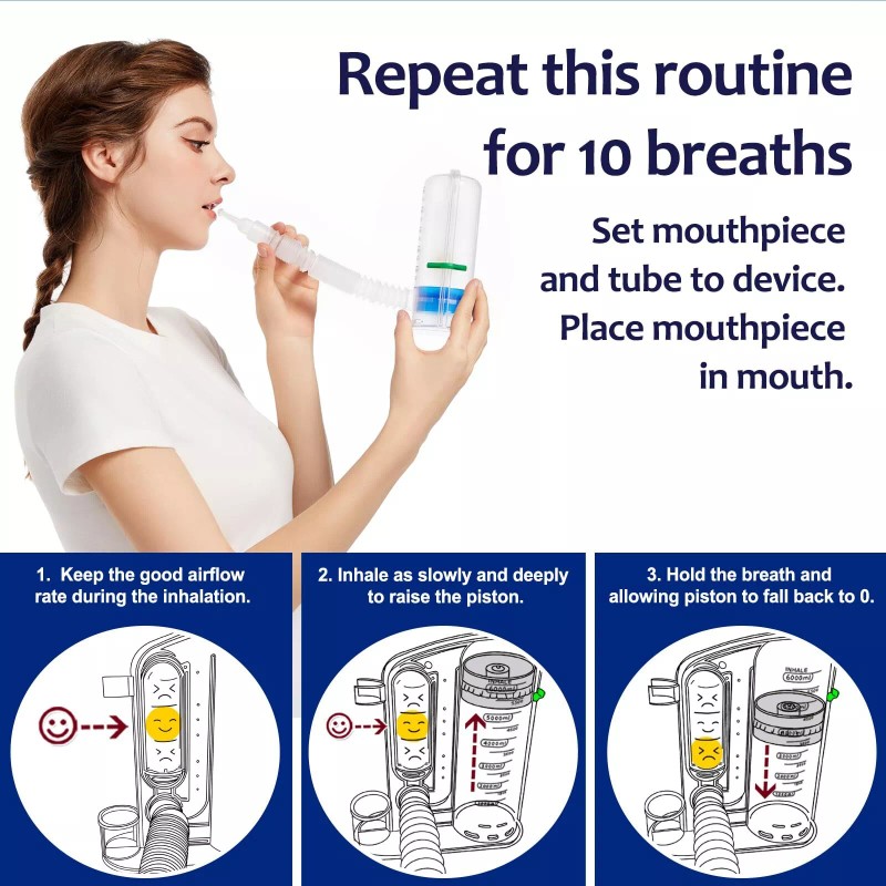 TyeinGo 6000ml Lung Exerciser Breathing Trainer for Enhanced Respiratory Fitness
