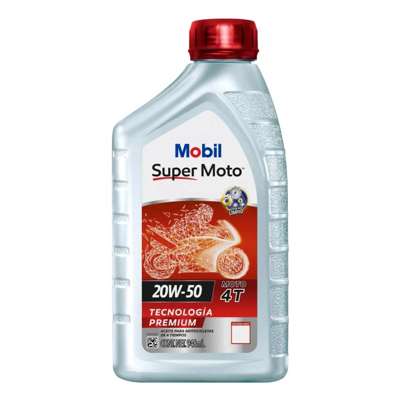 Aceite Mobil Super Moto 4T 20w-50 946mL