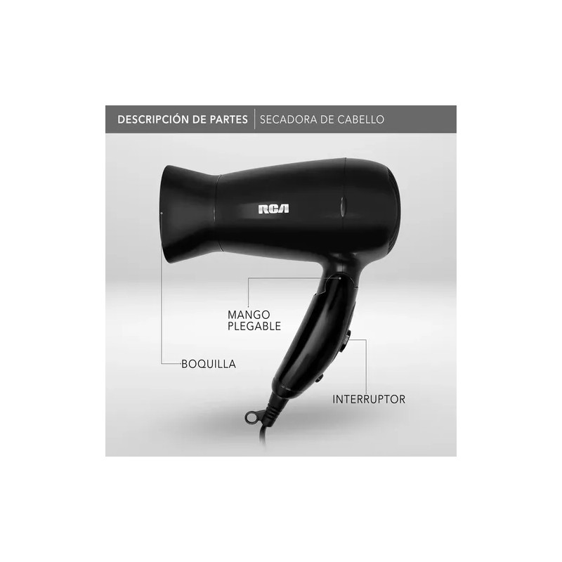 Rca Secadora Para Cabello De Mango Plegable Rc-p8 Belleza Color