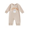 ZAXARRA Newborn Baby Boys Jumpsuits Letter Embroidery Long Sleeve Sweatshirts