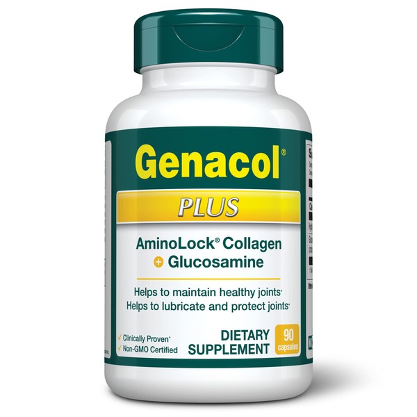 Genacol Glucosamine & Collagen Joint Supplement Glucosamina Colageno Hidrolizado Capsules | Lubricates Joints, Reduces Joint Discomfort, Maintains Optimum Joint Health Plus 90 Capsules