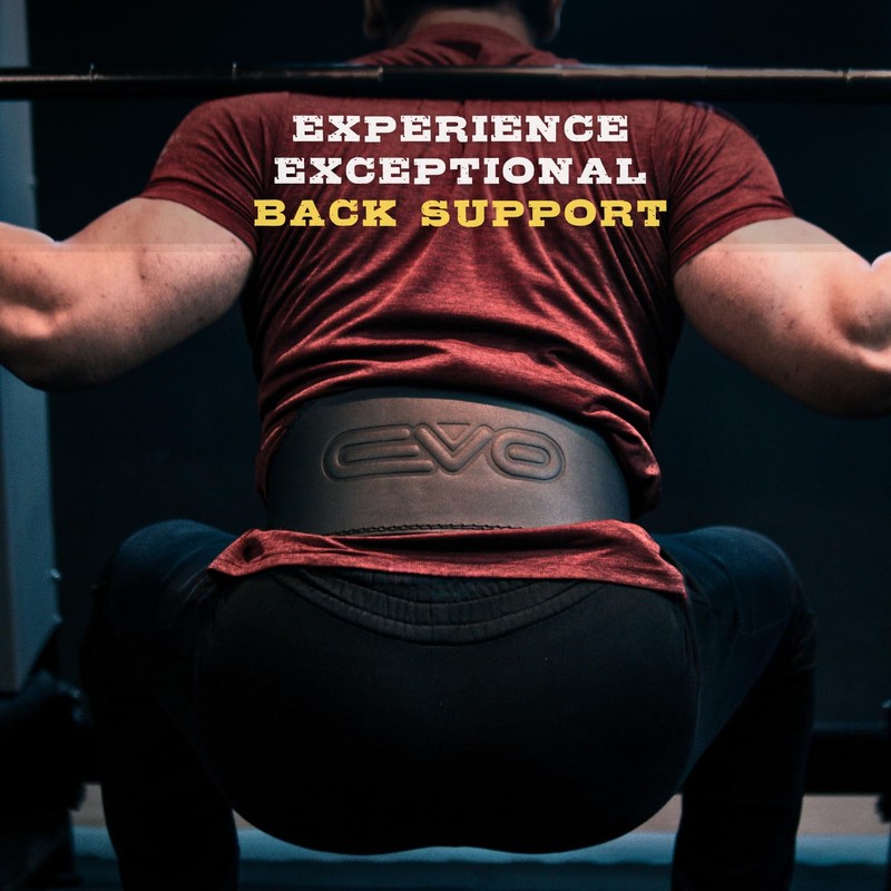 EVO Fitness 4” 6” Matte Black Weight Lifting Belt With