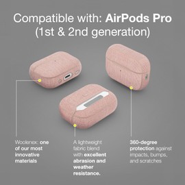 Incase Woolenex Case for AirPods Pro – 1st & 2nd Gen – Lightweight, Durable Cover with Premium Fabric, Scratch-Resistant Finish & Precision Fit for Everyday Use – Blush Pink