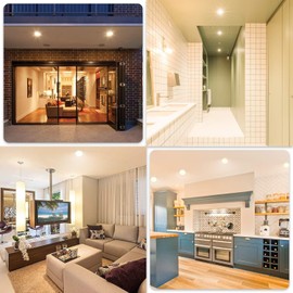 Diodesy- 6 Inch LED Flush Mount Ceiling Light Fixture with Junction Box 11.6W (65W Equivalent) 2700K Warm White 800LM Dimmable Round Flat Panel Recessed Downlight for Kitchen Bedroom Hallway Pack of 4