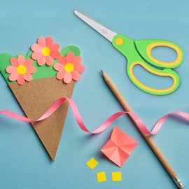 ELECKEY Left Handed Scissors for Kids 5.75",Lefty Soft Touch Pointed School Student Scissors, Blunt, 2 Pack (Green)