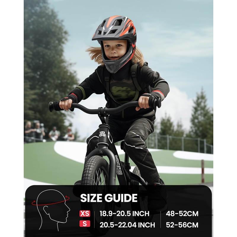OutdoorMaster Kids Full Face Helmet - Adjustable Toddler Bike Helmet