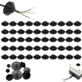 50 Stück Kabeldurchführung Wasserdicht Kabeltüllen Gummitüllen, Tower Gummistopfen Set, Durchgangstüllen Sortiment zum Schutz Elektrogeräte Kabel Draht (50PCS, 20mm)