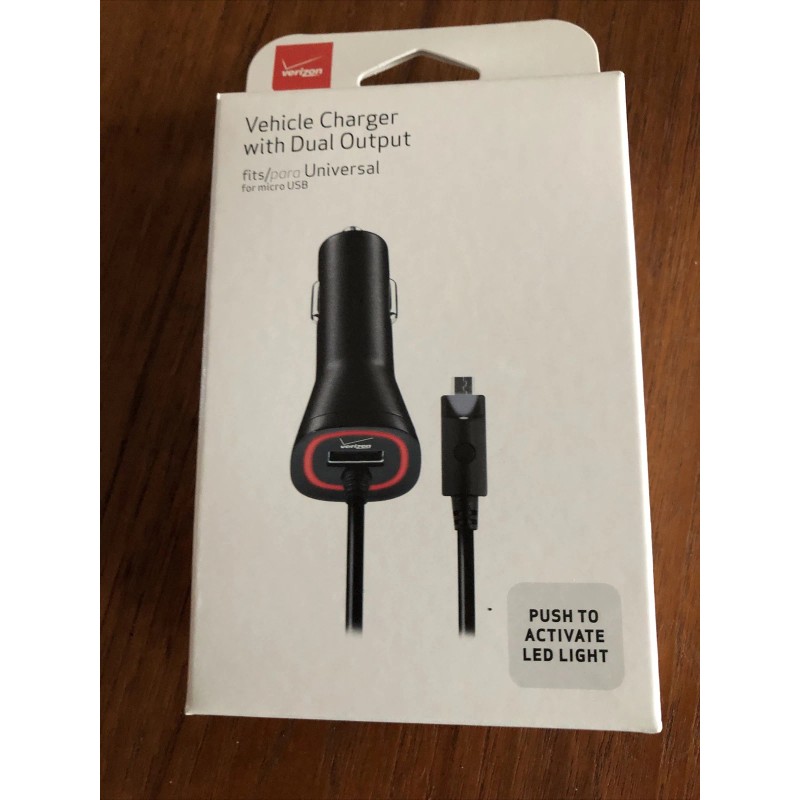 Verizon Verizon Vehicle Charger with Dual Output with LED light-Universa