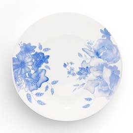 Wade WA967014BLU Blue Floral Side Plate with Pale Blue & White Floral Pattern, Crafted from Earthenware, Made in Stoke-on-Trent, 22.75cm, Blue