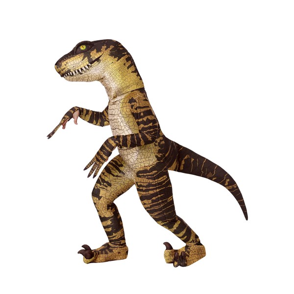 Kid?s Velociraptor Costume Child Dinosaur Costume Raptor Bodysuit, Headpiece Small