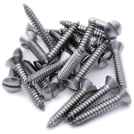 No.6 x 0.875 (3.5mm x 22mm) Slot Raised Countersunk Self-Tapping Screw - Stainless Steel (A2) (Pack of 20)