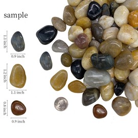 FANTIAN Decorative Polished Pebbles for Plants - 5LB Natural Smooth Mixed Color Pebbles Aquarium Gravel, Vase Fillers, Outdoor Decorative Stones and DIY River Rocks