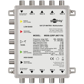 Goobay 67178 Passive satellite multiswitch 5 In / 8 Out - distributor for a maximum of 8 participants from one satellite