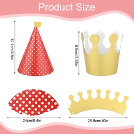 FdcLixuvol 11 PCS Party Hats, Lovely Birthday Cone Hats with Pom Poms Bright Colorful Cone Birthday Paper Hat Mini Party Hat Lovely Paper Crowns for Adults Kids Children