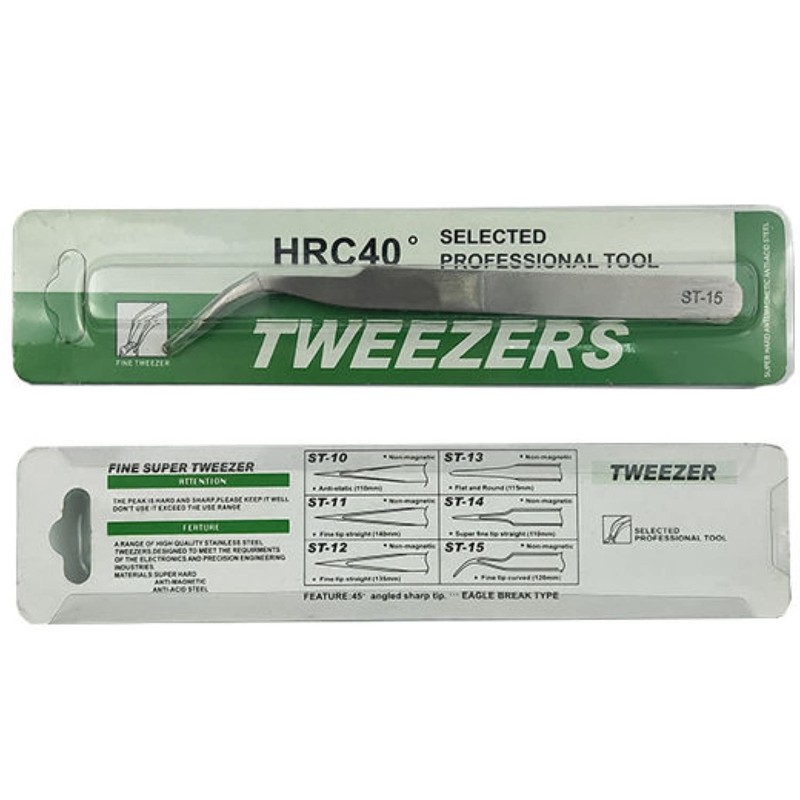 Eyelash Tweezers Eyelash Extension Tweezers Vetus ST-15 Curved