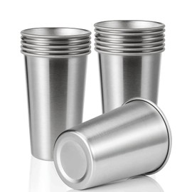 SMLIXE 12 Pack 24oz Stainless Steel Pint Cup,Healthy Unbreakable and Stackable,Metal Drinking Glasses