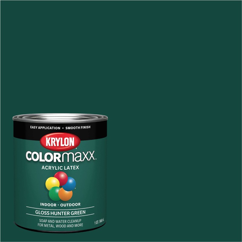 1 qt Krylon K05642007 Hunter Green COLORmaxx Paint & Primer,