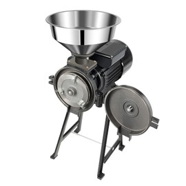 KOLHGNSE Commercial Grain Mill, Heavy Duty Electric Flour Grinder Adjustable Fineness (Black)