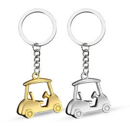 Golf Car Cart Key Ring for Men Women Golf Golfer Gifts for Friends Bestie Birthday Christmas Gifts for Golf Lovers Players Golfer Keyring Gift for Golf Fans Golf Keychain Gifts for Golfers 2pcs