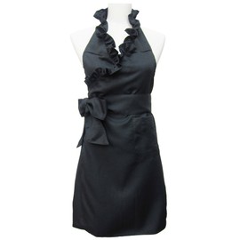 TO89 Cute Fashionable Women's Frill Apron Black