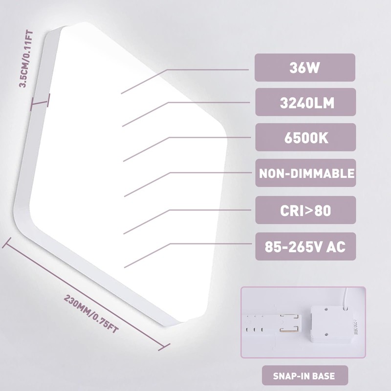 Eyesgood Ceiling Light 36 W LED Ceiling Light Kitchen Lamp