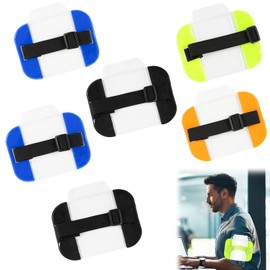 6 Pcs Sia Badge Holders, Adjustable Armband Security Badge Holders for Security Guards Personnel, Arm ID Cards License Holder for Bouncers, Doorman, Emergency Rescue (Mixed Color)
