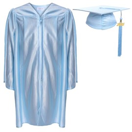 Newrara Unisex Shiny Kindergarten Graduation Gown Cap with Tassel (27, Sky Blue)