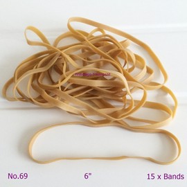 15 x Large 6 inch x 1/4 inch Wide Strong Rubber Elastic Bands No.69 152.4mm x 6.3mm
