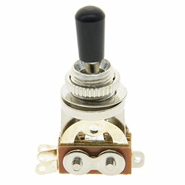 Dopro - Interruptor de palanca para guitarra de 3 vías de marco corto selector de pastilla de níquel con punta negra de metal de latón (no punta de plástico) para guitarras eléctricas Les Paul