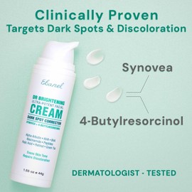 Ebanel Dark Spot Remover for Face Peel Skin Brightening Cream Melasma Hyperpigmentation Treatment Sun Spot Age Spots Freckle Remover Fade Cream, Synovea, 4-Butylresorcinol, Niacinamide, Glutathione