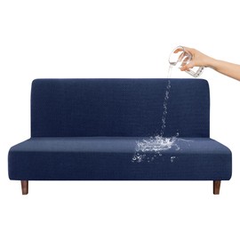 CZL100% Water Repellent Futon Cover, Leakproof Armless Sofa Slipcovers, Jacquard Stretch Couch Covers, Washable Couch Furniture Protector with Elastic Bottom for Kids, Pets, Dog and Cat