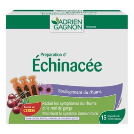 Adrien Gagnon - Echinacea Cold Relief Preparation, 10 ml, 15 Plastic Ampoules (Gift Wrap Available)