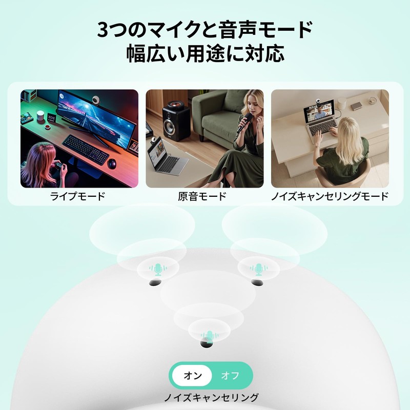 EMEET Piko Webcam 4K World's First Dual Lens Webcam AI
