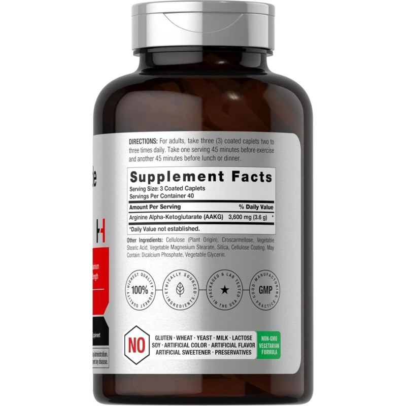 Horbäach Nitric Oxide Max 3600mg | 120 Caplets | with