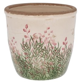 Shudehill Giftware Wild Garden Pretty Floral Pink and Green Design Planter Pot - Small or Large (Small)