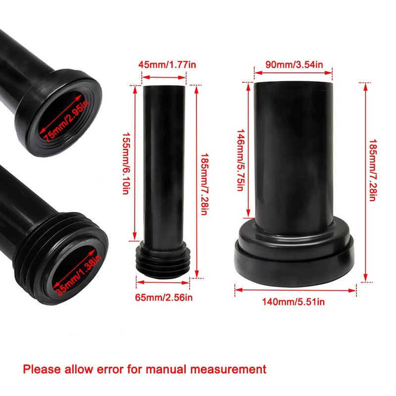 TopHomer Wall Hung Toilet Tank Connector Set with 7.28inch Pipes,