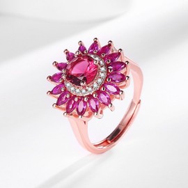 Rose Gold Rings for Women, Thumb Stacking Ring Jewelry CZ Ringfor Her Joint Finger Non Tarnish Adjustable Wedding Eternity Band for Party Festival (Rose Gold, One size)