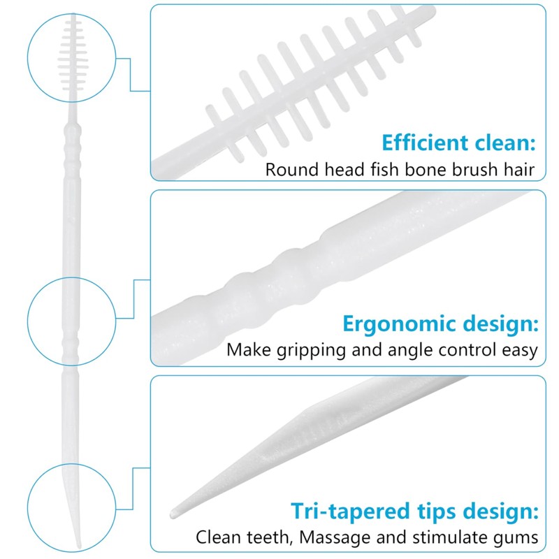 DanTicy Brushpicks Interdental Toothpicks,Soft Bristle Dental Floss Picks Toothpicks,Helps Removes
