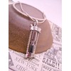 Mr. Sandman Silver Sand Timer Hour Glass Necklace Pendant on