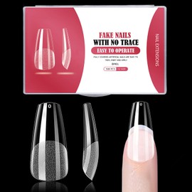 Pack of 500 Artificial Nail Tips, 12 Sizes Acrylic Nail Tips, Coffin False Nails, Fake Nails for Nail Salons and DIY Nail Art at Home