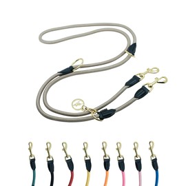 VELVETIER® Dog Lead 3 m Adjustable for Large and Medium Dogs Paracord Lead Nylon Double Lead with 2 Carabiners (Pink), 3 m x 1.1 cm)