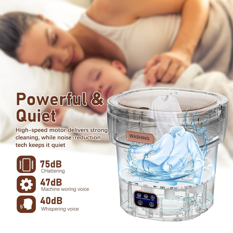 Portable Washing Machine 12L Upgraded | Foldable Mini Washer with
