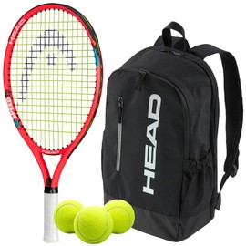 Head Speed 19 Inch Junior Tennis Racquet Bundled w a Black Base Bag or Backpack and Tennis Balls – Optional Accessories