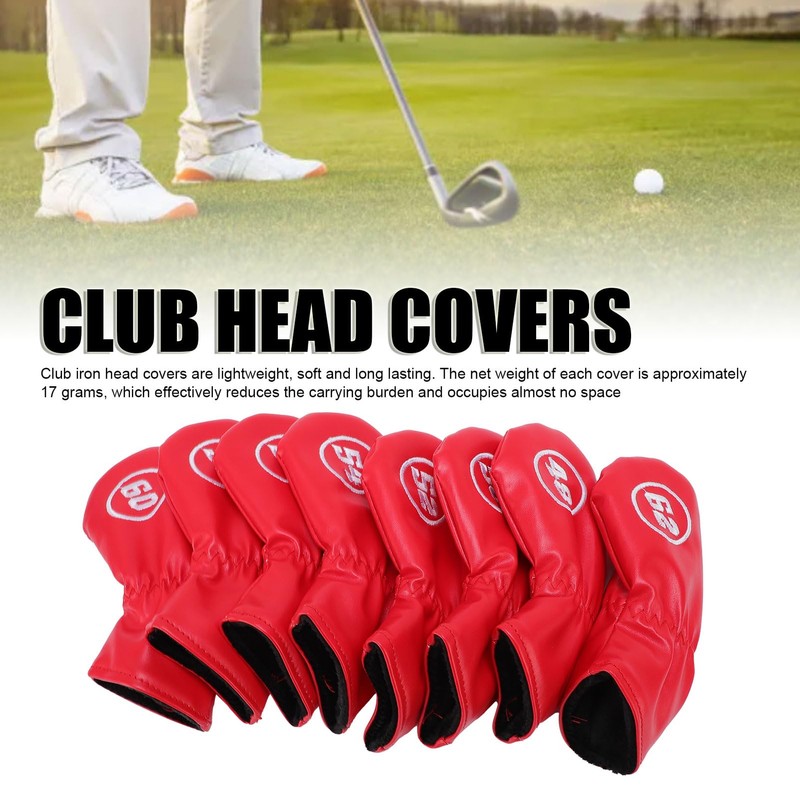 Asixxsix 8Pcs Golf Iron Head Covers, Soft PU Golf Club