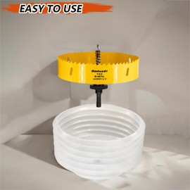 DaduoRi 6.25" Hole Saw & 4.25" Hole Saw Dust Bowl Catcher for Recessed Lights, 6-1/4 & 4-1/4 Hole Cutter with 3/8" Hex & SDS Plus Abor for Led Lighting 6 Inch/4 Inch for Drywall Plasterboard