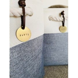 Brass Wardrobe Organization Tags - Hanging Labels For Closet Baskets - Storage Identifiers - Socks, Underwear, Pajamas, Shorts, Pants, Shirts (Shirts, Pants, Shorts)